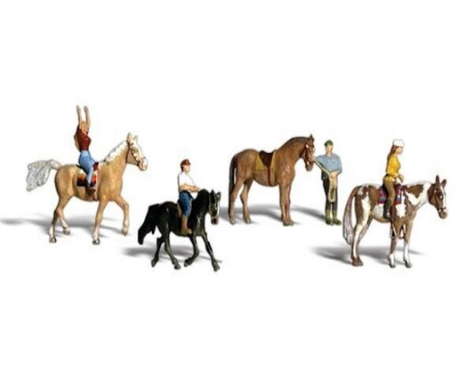 Woodland Scenics A2159 N Train Figures Horseback Riders.