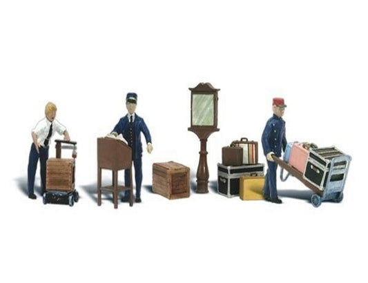 Woodland Scenics A2211 N Train Figures Depot Workers & Accessories