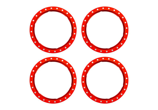 Traxxas 10276-RED Pro Scale Red Aluminum Beadlock Rings (4)