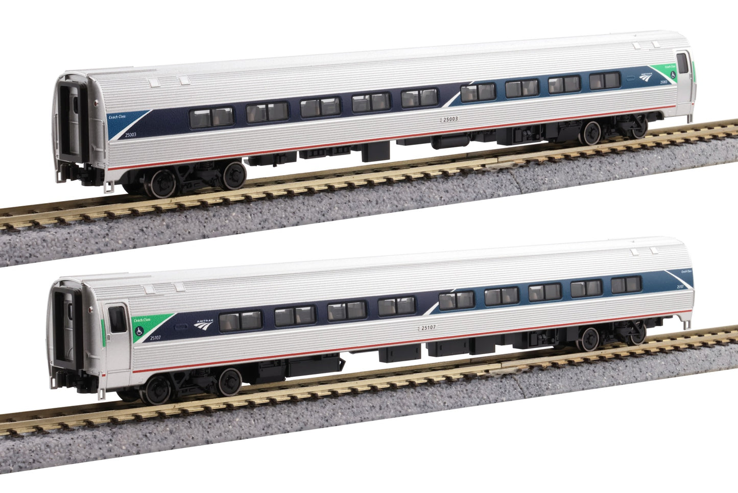 Kato 106-6295 Amtrak Amfleet II Phase VII Coach 2 Car Set