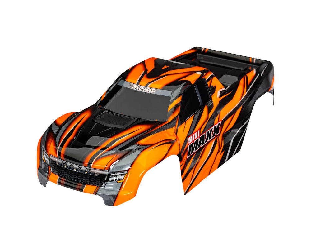 Traxxas 10711-ORNG Orange / Black Painted Body with Decals Applied for Mini Maxx