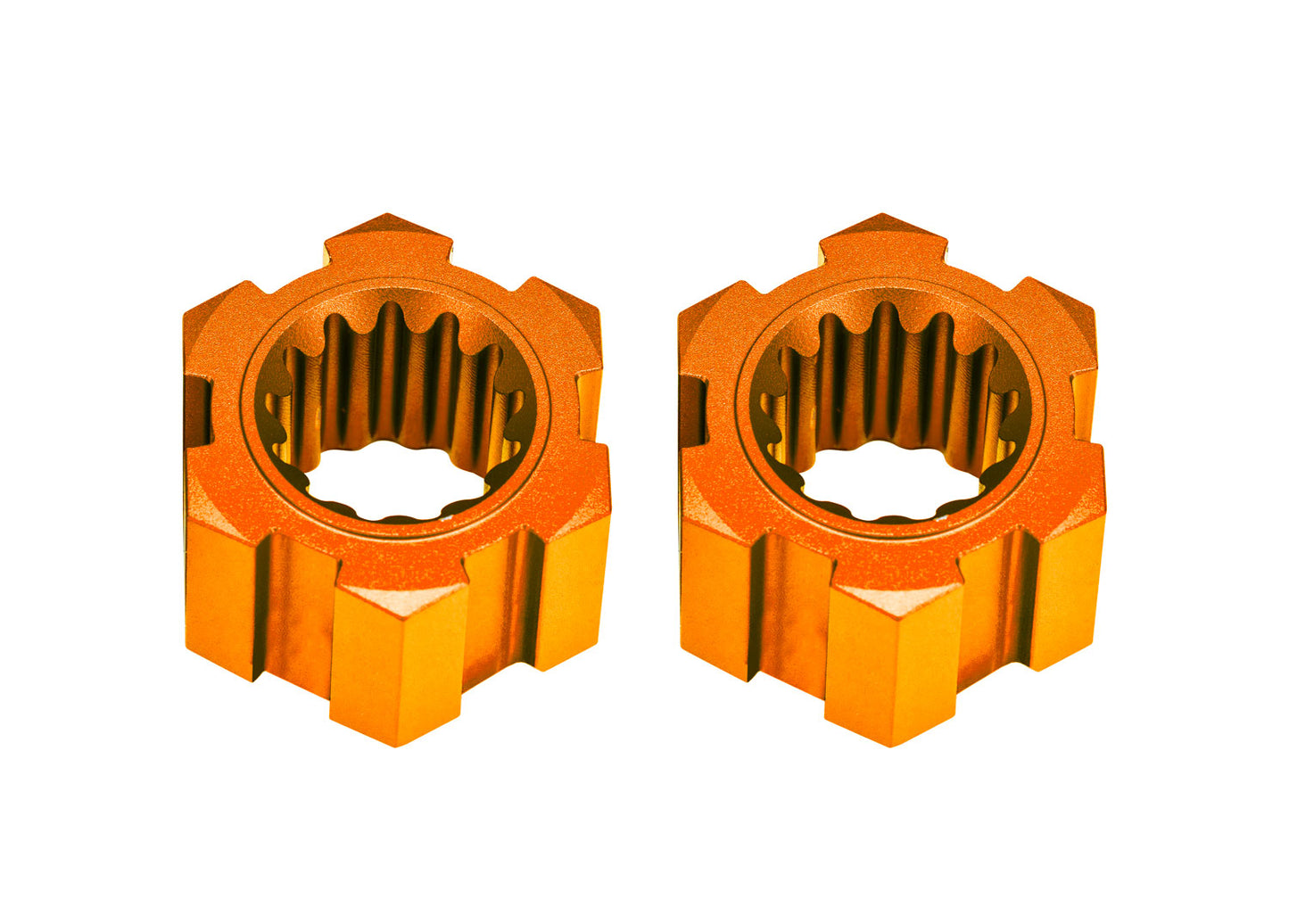 Traxxas 10954-ORNG Orange Aluminum Front Hex Hubs & Clips (2) Funco Pro Scale.
