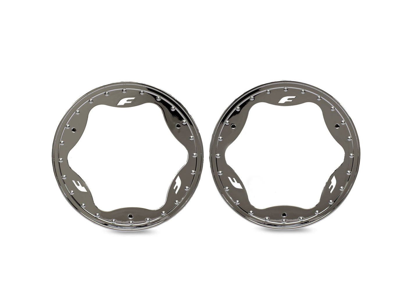 Traxxas 10976-CHRM 3.5" Chrome Funco Front Beadlock Rings (2).
