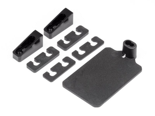 HPI 112754 Servo / Receiver Mount Set Plasti Black - PowerHobby