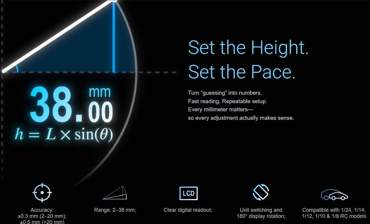 SkyRC 500049 Digital RC Ride Height Gauge.