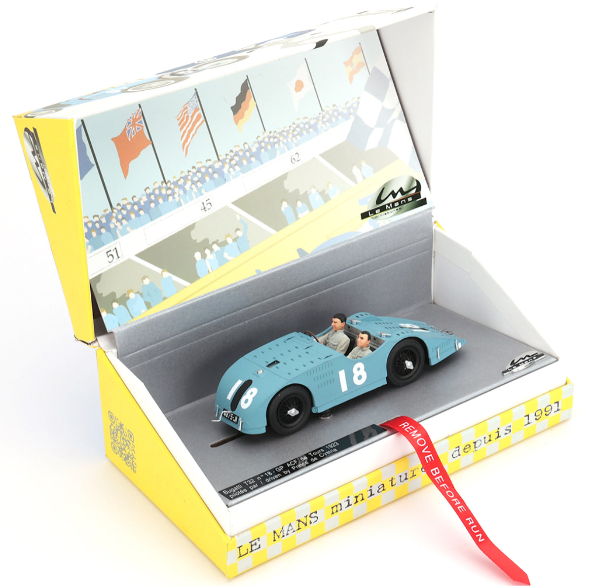 Le Mans Miniatures Bugatti T32 #18 GP ACF Tours 1923 1/32 Slot Car 132109-18M