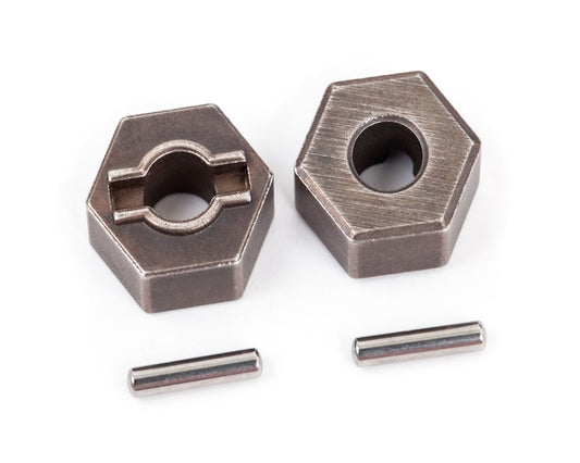 Traxxas 1654R Steel Wheel Hubs / 12mm Hex (2) / Axle Pins (2)
