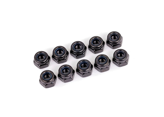 Traxxas 1748 4mm Black Nylon Lock Nuts (10) XRT