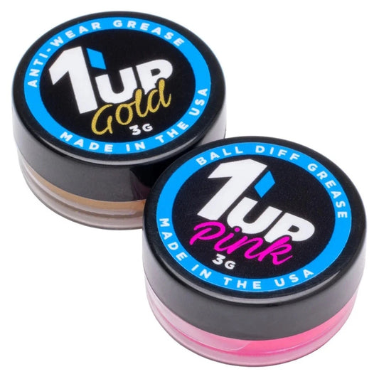 1UP Racing 120504 Pro Ball Differential Grease Combo (Gold & Pink)