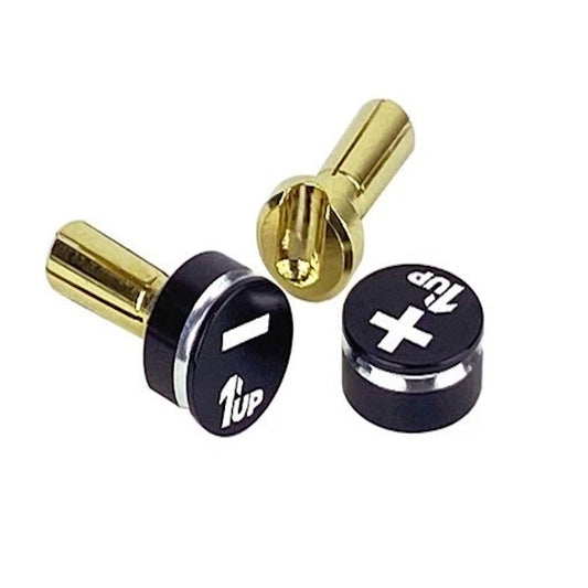 1UP Racing 190411 LowPro Bullet Plug Grips w/4mm Bullets Black