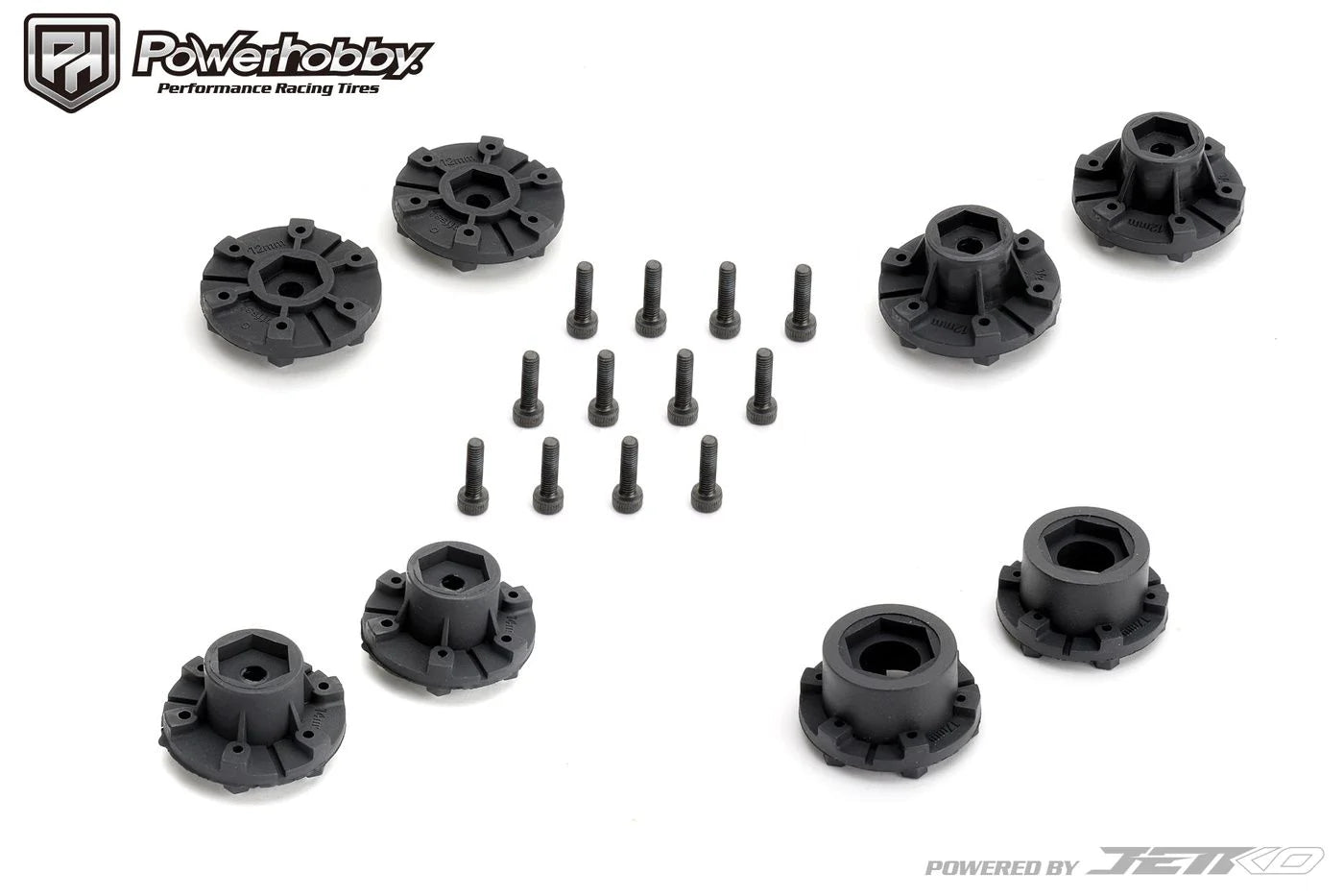 Powerhobby 1/10 2.8 ST RockForm Belted Tires (2) with Removable Hex Wheels - PowerHobby