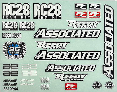 Team Associated ASC21654 RC28R Decal Sheet