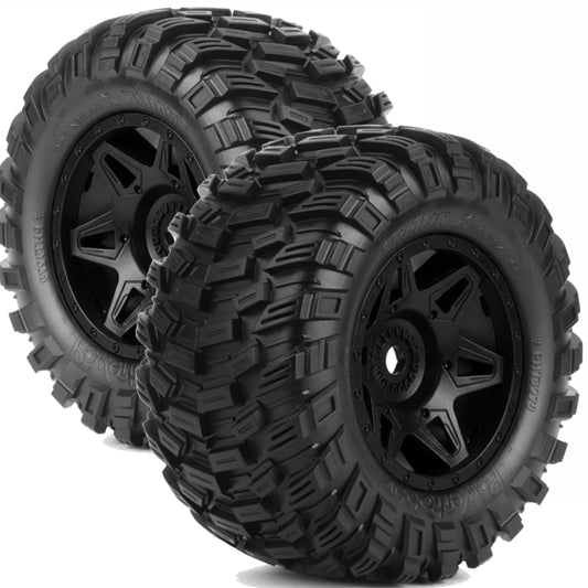 Powerhobby Armor X Belted Pre-Mounted Tires FOR Traxxas X-Maxx XMaxx Black