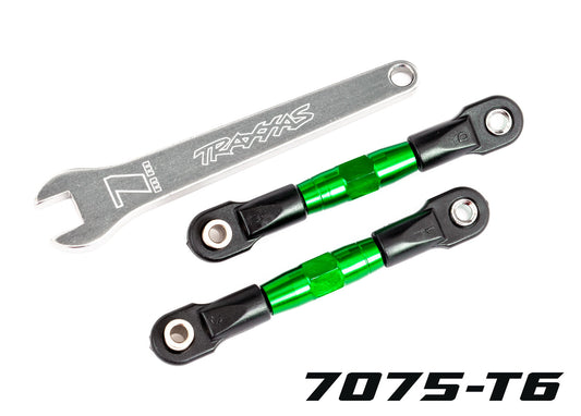 Traxxas 2443G TUBES 56mm Green Aluminum Rear Camber Links (2) Drag Slash