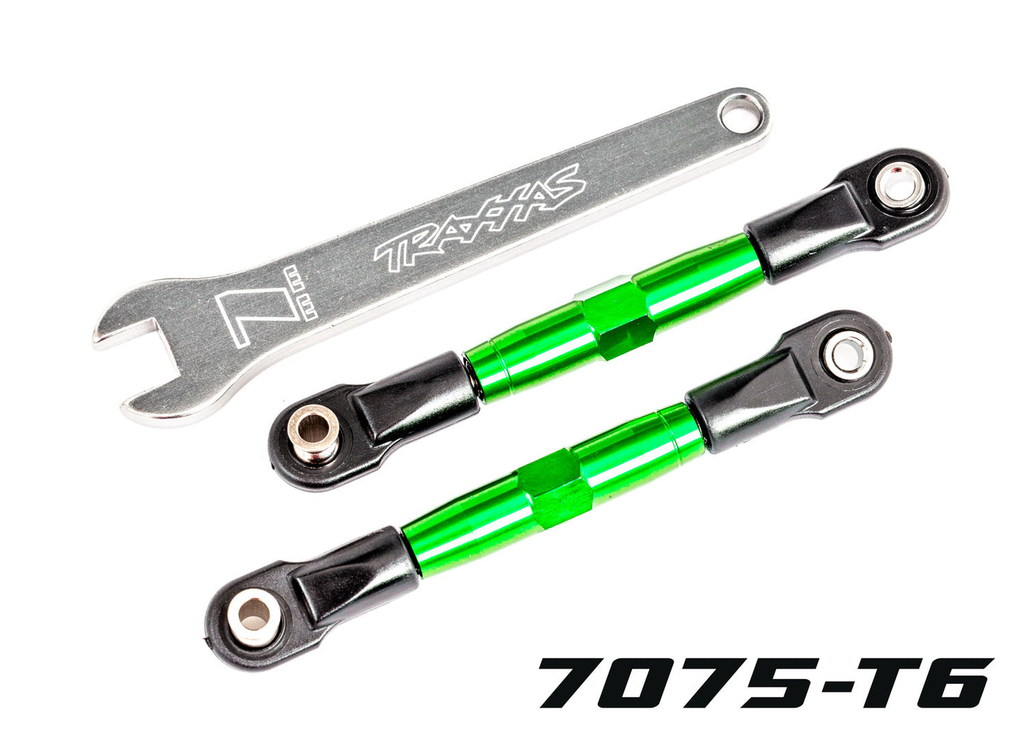 Traxxas 2444G TUBES 67mm Green Aluminum Front Camber Links (2) Drag Slash