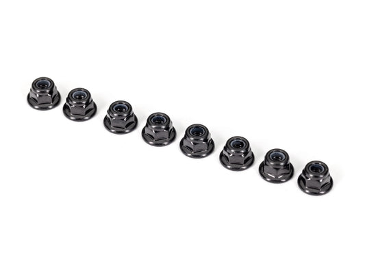 Traxxas 2744x 3 mm Flanged Nylon Black Locking Nuts (8) Sledge