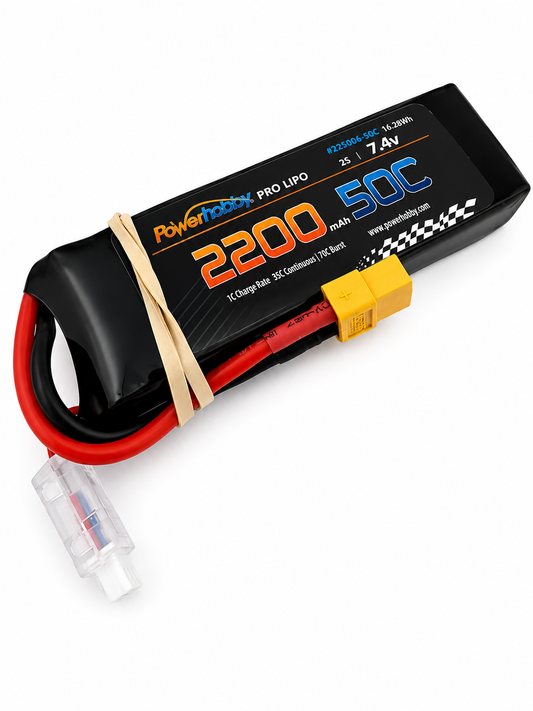 Powerhobby 2S 7.4V 2200mah 50C Lipo Battery w XT60 plug