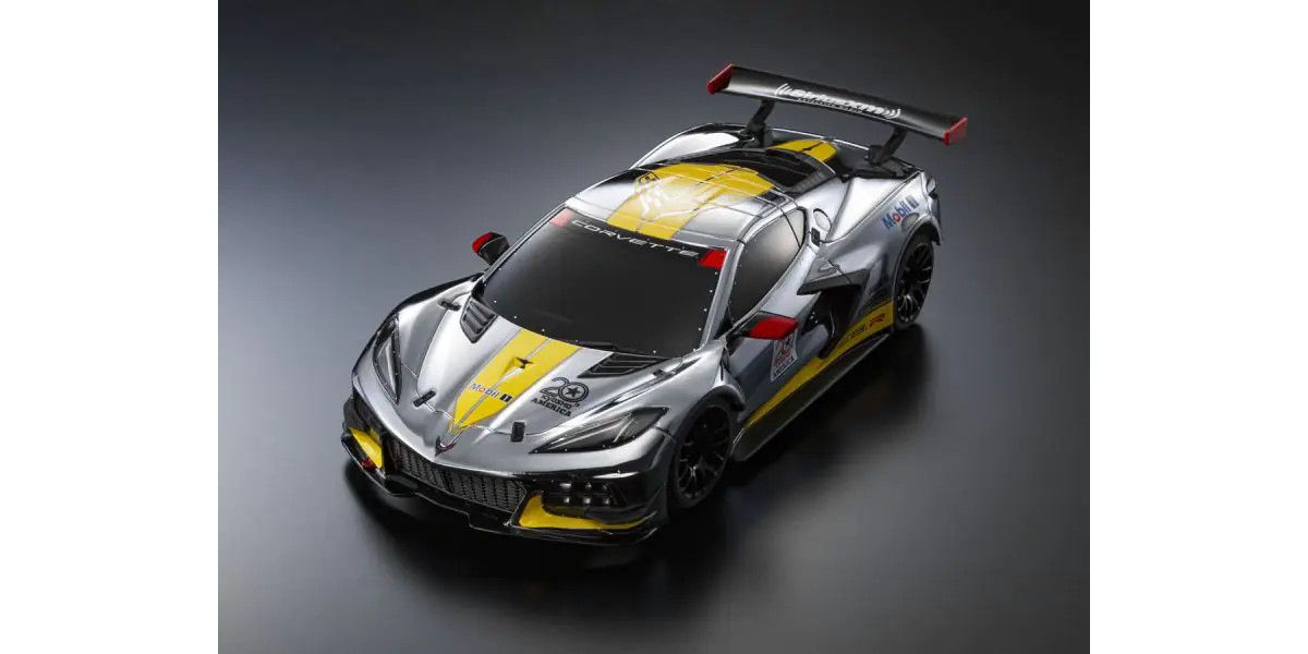 Kyosho MINI-Z RWD MR-04 readyset CHEVROLET CORVETTE C8.R Chrome / Yellow America 20th Anniversary