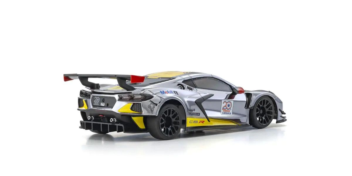 Kyosho MINI-Z RWD MR-04 readyset CHEVROLET CORVETTE C8.R Chrome / Yellow America 20th Anniversary