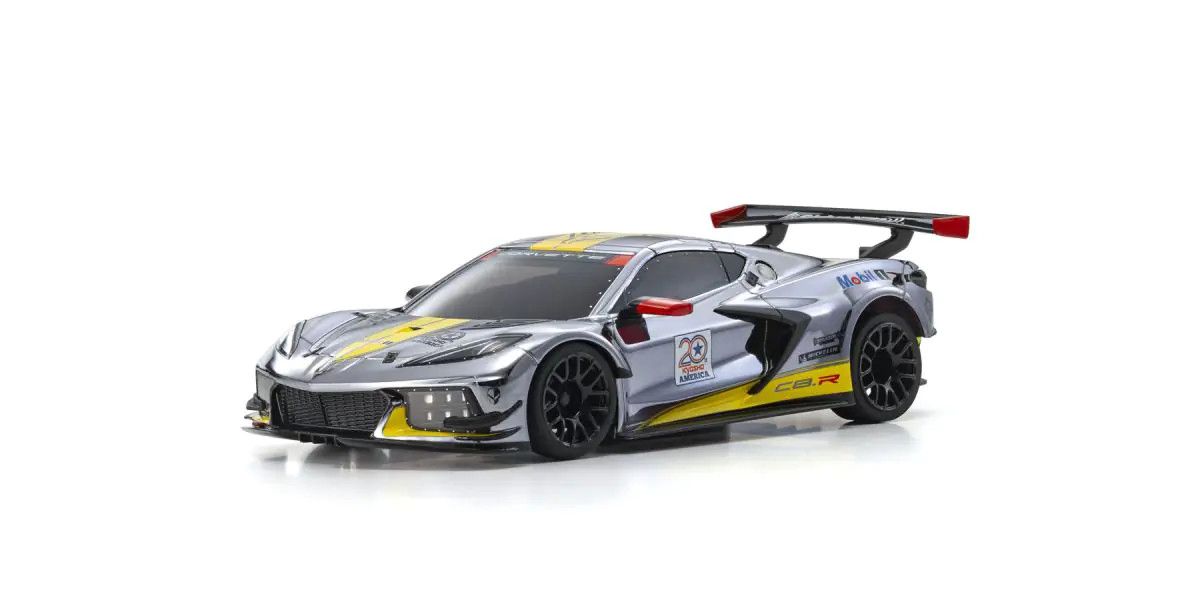 Kyosho MINI-Z RWD MR-04 readyset CHEVROLET CORVETTE C8.R Chrome / Yellow America 20th Anniversary