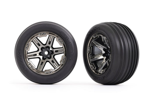 Traxxas 3771R RXT Ribbed Tires Wheels Front