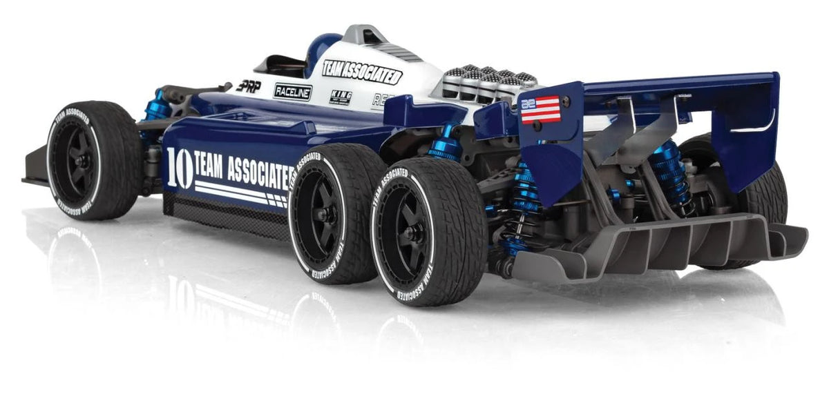 RC10 Custom Race Car 6x6 rear three-quarter view