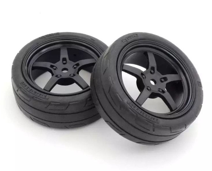 Kyosho FATH705BKMB Glued TC Tire FZ02 (M/5-S Racing Wheel/BL/2p)