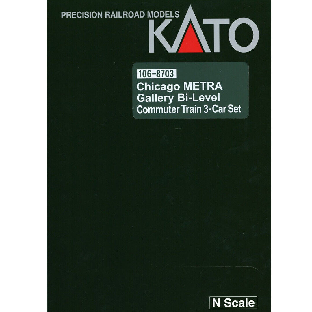 Kato 1068703 N Scale Gallery Bi-Level Passenger Cars Chicago Metra (3).