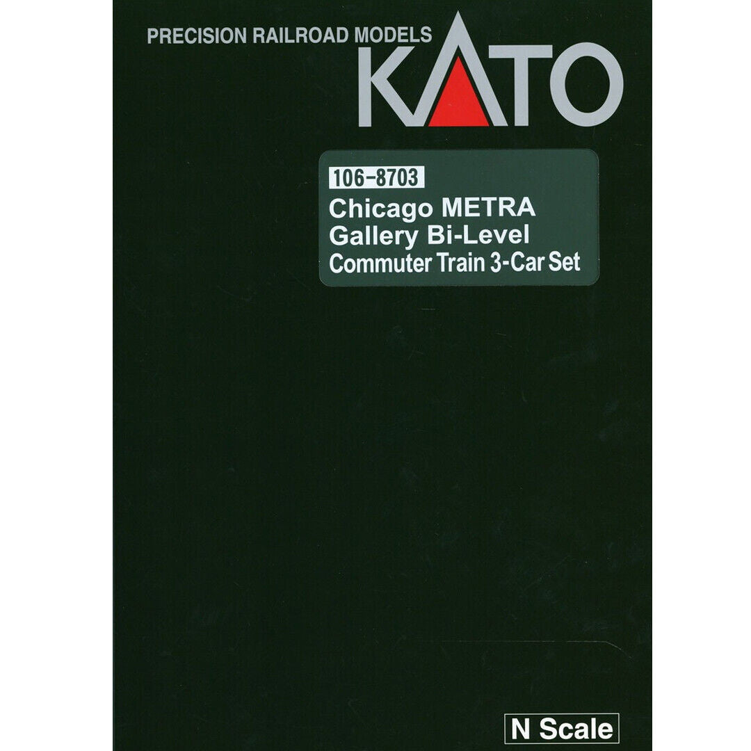 Kato 1068703 N Scale Gallery Bi-Level Passenger Cars Chicago Metra (3).