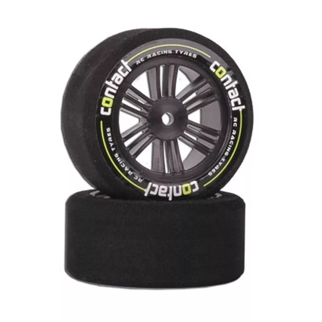 Contact RC J1C73 1/10 Front Double Compound C Hard Black Carbon Wheels (2)