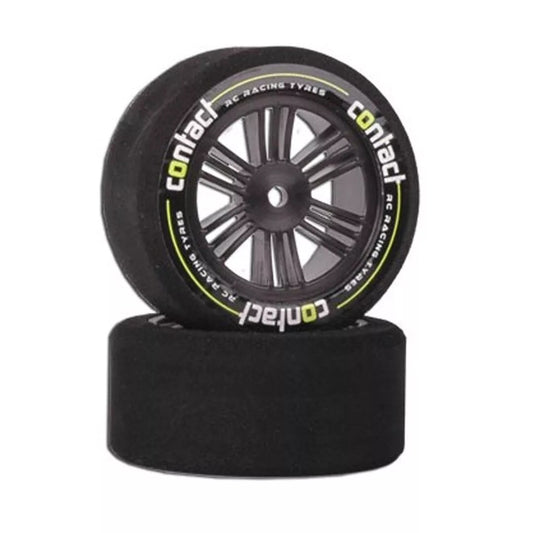 Contact RC J1C73 1/10 Front Double Compound C Hard Black Carbon Wheels (2)