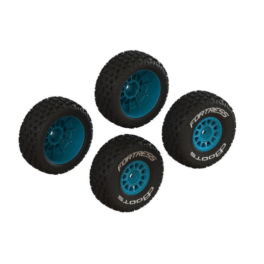 Arrma ARA-1571 dBoots 'FORTRESS' Glued Tire Set, Blue (2 Pairs)