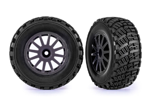 Traxxas 7473-GRAY Gray 12-Spoke Rally Wheels Tires