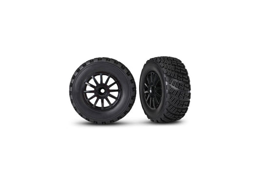 Traxxas 7473T Black 12-Spoke Rally Wheels Tires