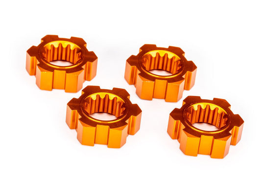 Traxxas 7756-ORNG 24 mm Orange Aluminum Splined Hex Wheel Hubs (4).