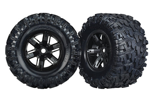Traxxas 7772 X-Maxx Maxx AT Tires & Black Wheels (2)