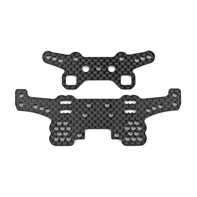 Team Associated 72203 DC10 Shock Towers, Front and Rear, Carbon Fiber