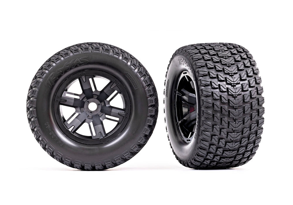 Traxxas 7877 X-Maxx Black Wheels w/ Gravix Race Tires (2)