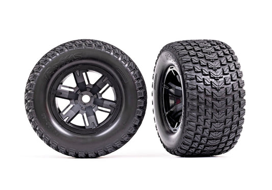 Traxxas 7877 X-Maxx Black Wheels w/ Gravix Race Tires (2)
