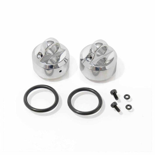 Tekno TKR8702X Aluminum Polished Shock Caps, 1/8 Tekno EB48, ET48 & NT48 (2).
