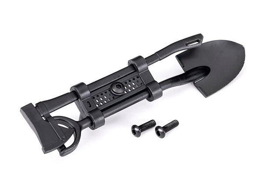 Traxxas 8122-BLK Black Shovel and Axe with Mounting Hardware.