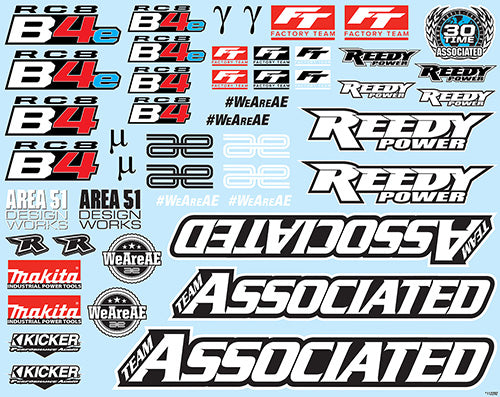 Team Associated ASC81588 RC8B4 Decal Sheet