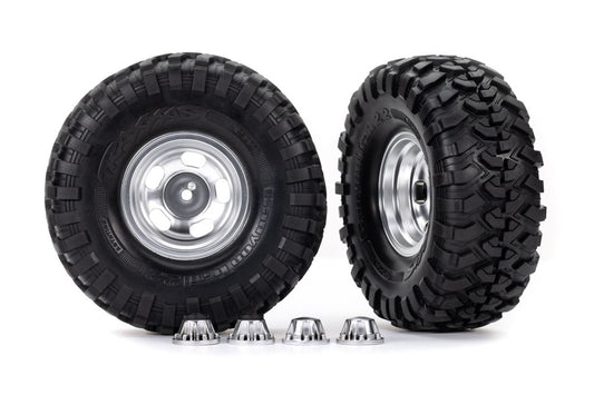 Traxxas 8159 Tires & Wheels, Satin Chrome 2.2"