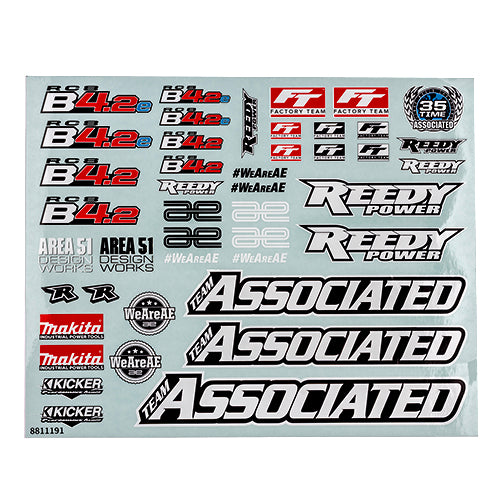 Team Associated ASC81699 RC8B4.2 Decal Sheet