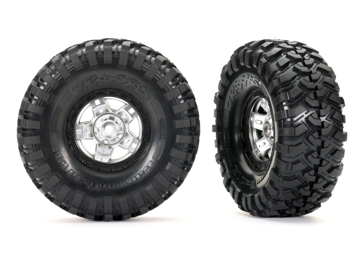 Traxxas 8179X Tires & Wheels, Satin Chrome 1.9"