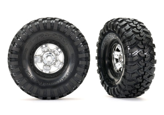 Traxxas 8179X Tires & Wheels, Satin Chrome 1.9"