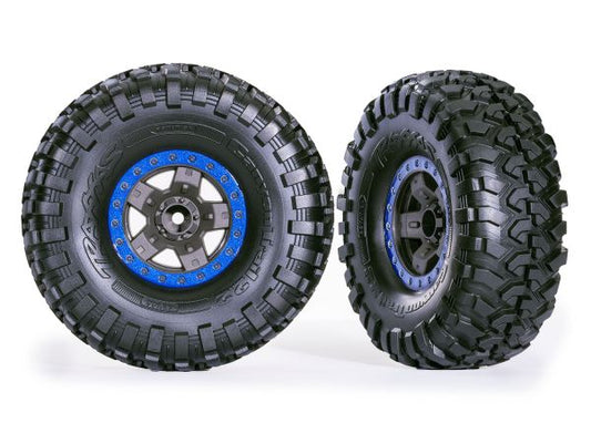 Traxxas 8181-BLUE Tires & Wheels, Blue 2.2"