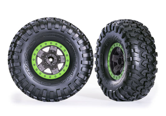 Traxxas 8181-GRN Tires & Wheels, Green 2.2"