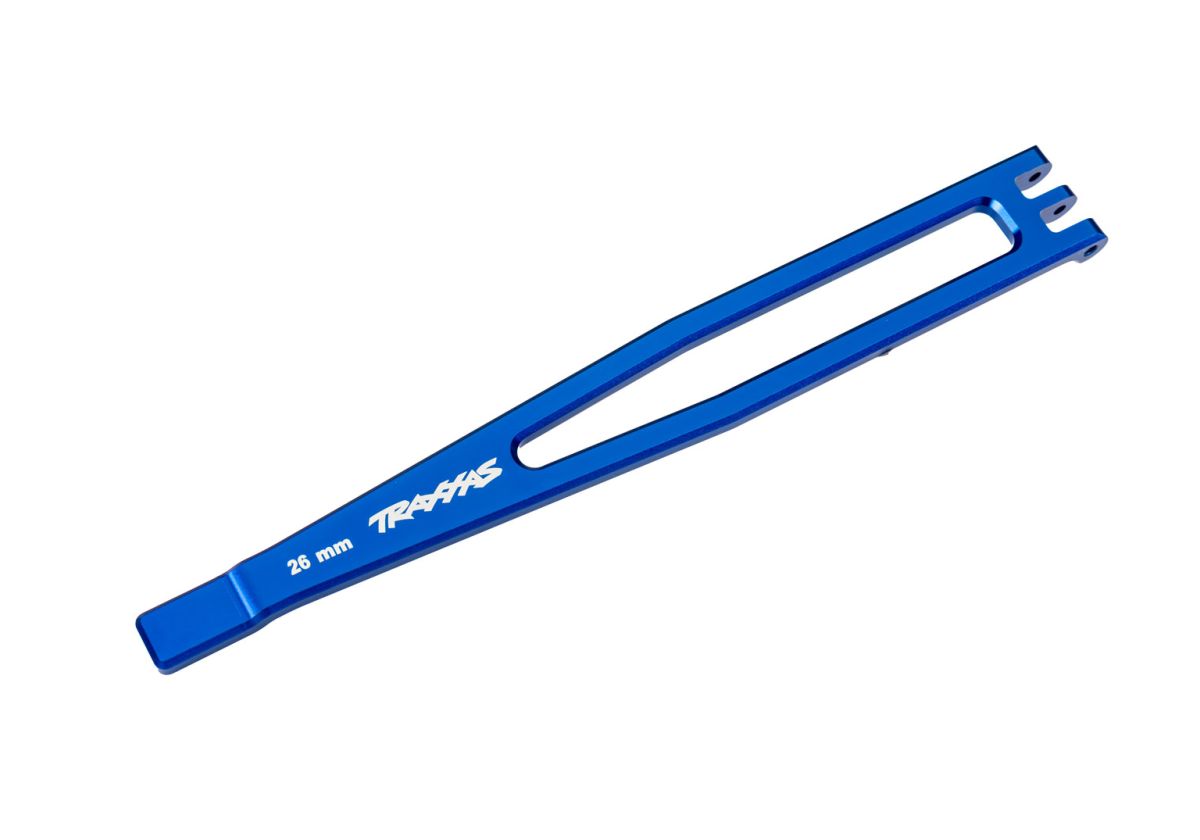 Traxxas 8327-BLUE Aluminum Battery Hold-Down, Blue