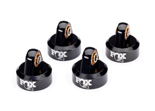 Traxxas 8456 Fox Black Aluminum GTR Shock Caps (4)